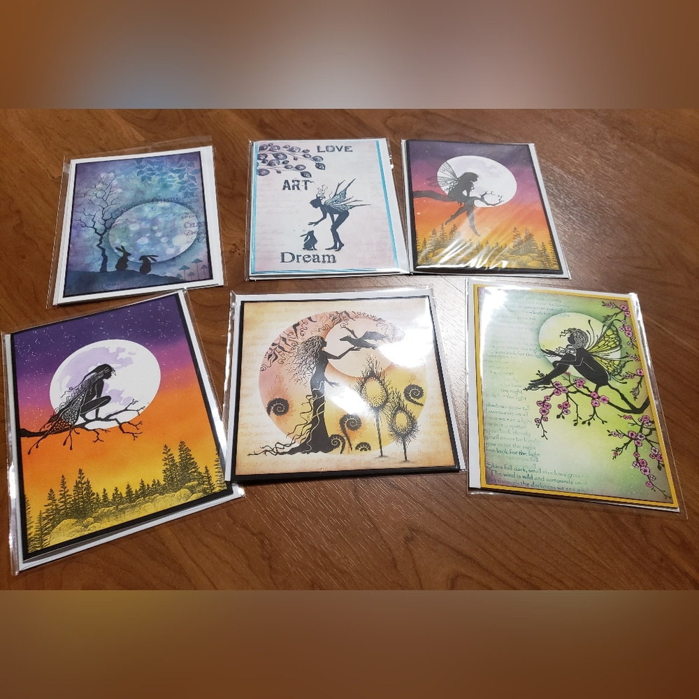 6 Fairy themed cards using Lavinia stamps